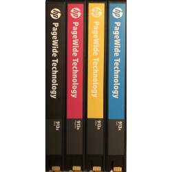 HP 913A Full Set- Black, Cyan, Magenta, Yellow Ink Cartridges 
